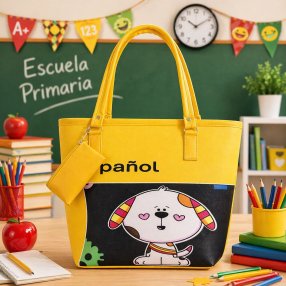 Bolsa tote para maestra con diseño escolar
