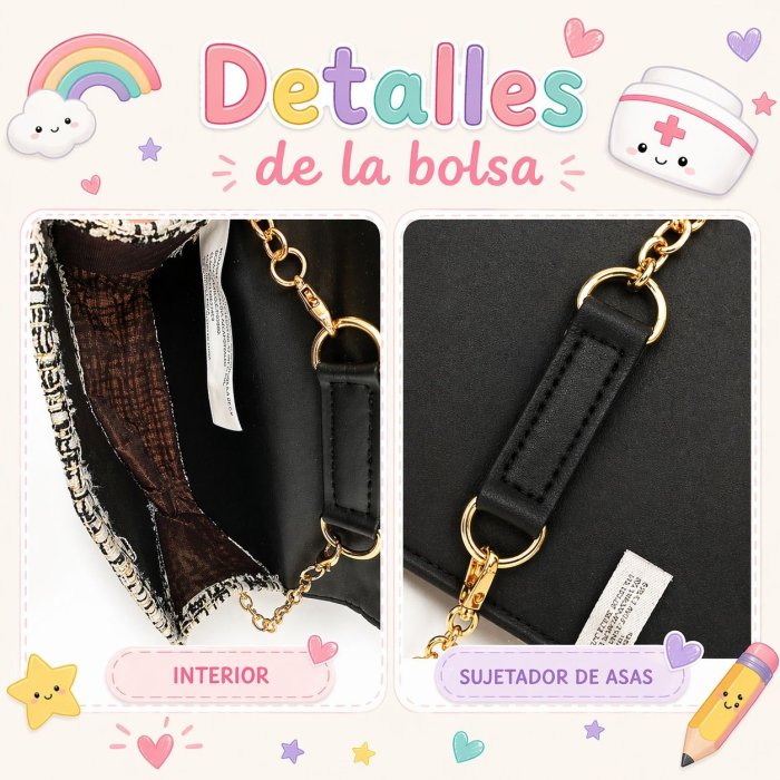 Mini bolsita para niña con perlas y cadena