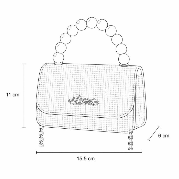 Mini bolsita para niña con perlas y cadena