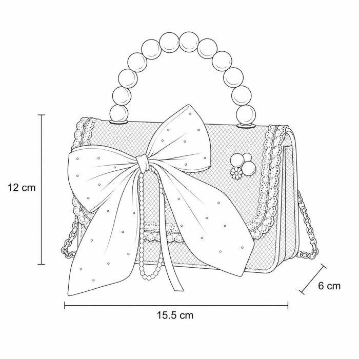 Mini bolsita para niña con perlas y cadena