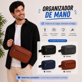 Organizador de mano para caballero práctico y elegante