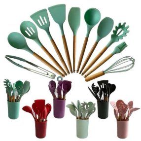 Set de utensilios de cocina con diseño práctico