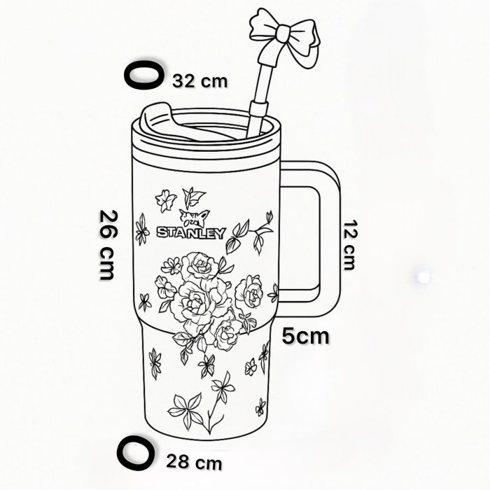 Termo premium con diseño floral y presentación en caja