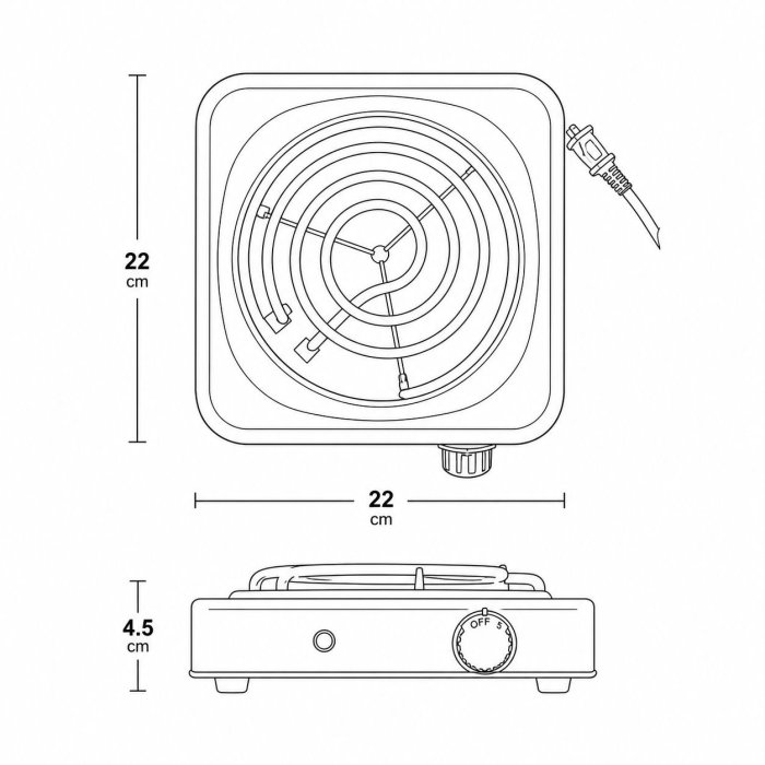 Parrilla eléctrica compacta con control de temperatura