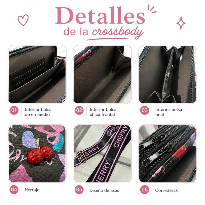 Bolsa crossbody compacta con múltiples compartimentos