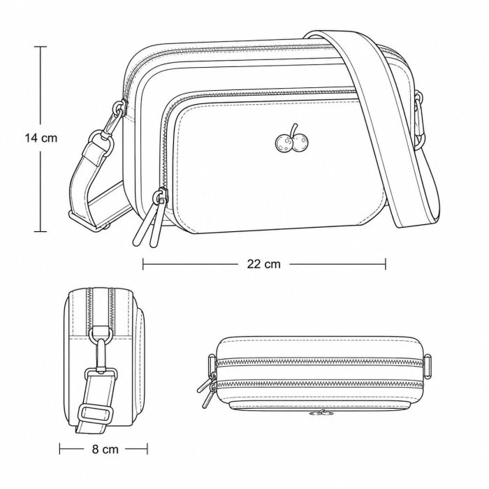 Bolsa crossbody compacta con múltiples compartimentos