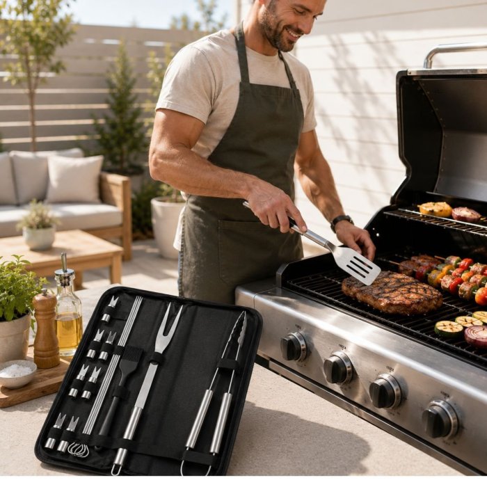 Set de Utensilios para Parrilla con Estuche