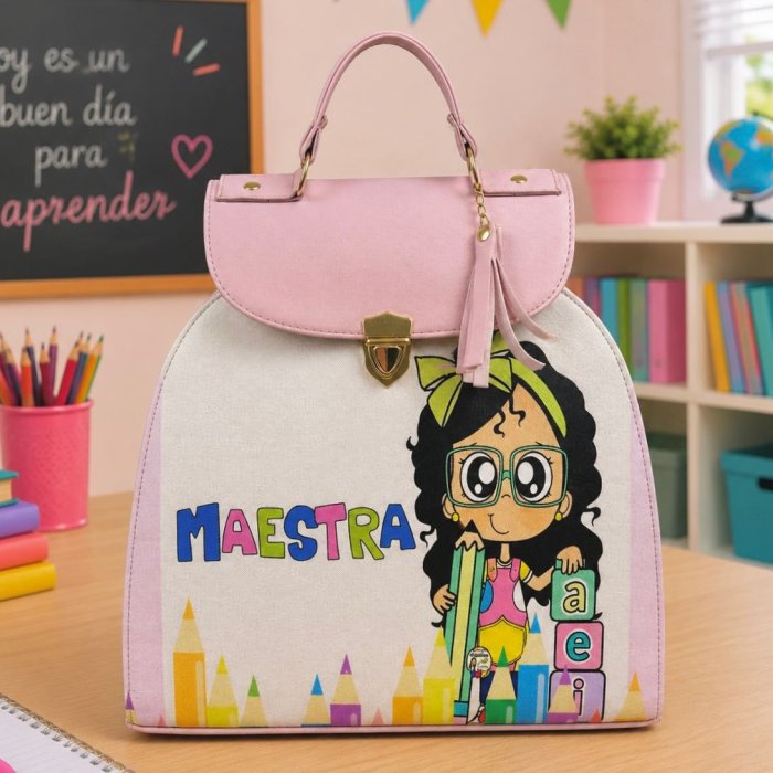 Mochila para maestra diseño escolar