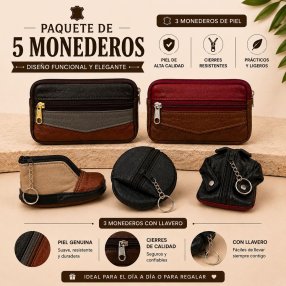 Paquete de Monederos Surtidos con Llavero