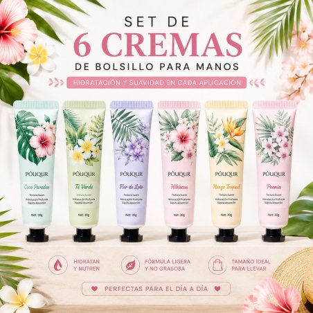 Set De 6 Cremas De Bolsillo Para Manos
