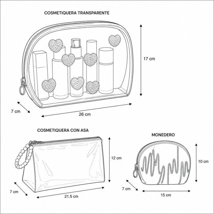 Set de Cosmetiqueras para Maquillaje y Viaje