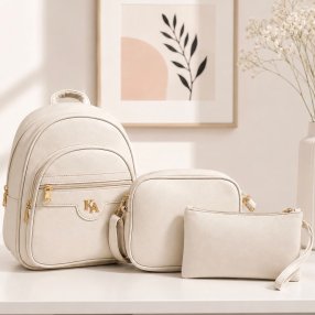 Combo De 3 Piezas Mochila Crossbody Y Monedero