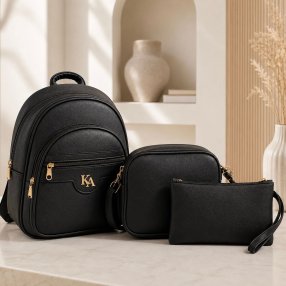 Combo De 3 Piezas Mochila Crossbody Y Monedero