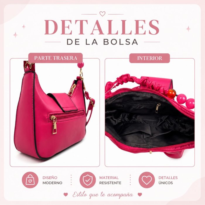Bolsa De Hombro Elegante Con Correa Ajustable