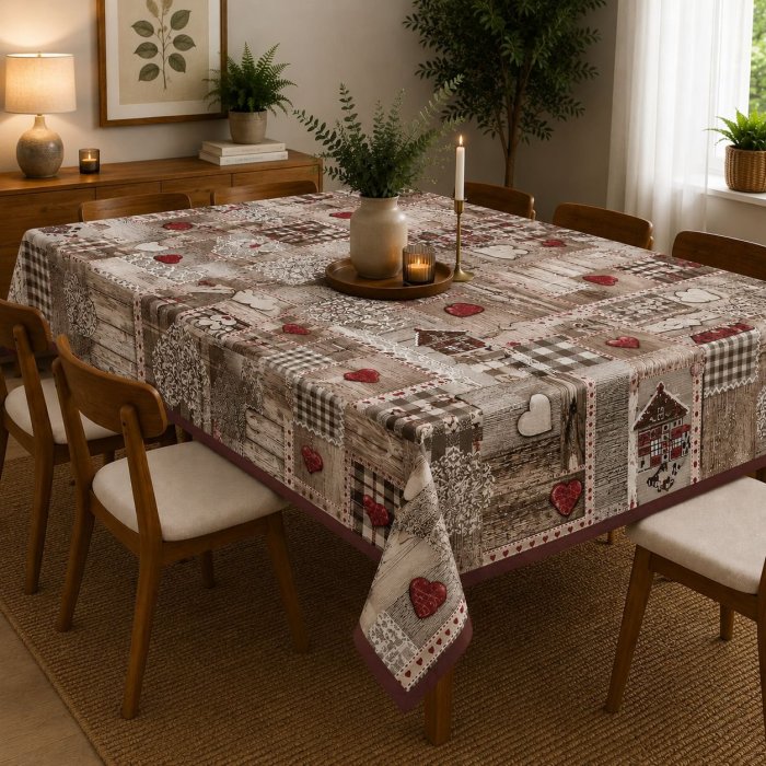 Mantel Rectangular De Poliéster Decorativo