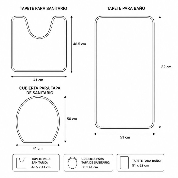 Juego De Baño Decorativo De 3 Piezas