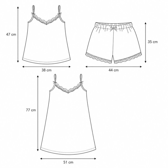 Pijama 3 Piezas Con Bata De Tirantes Y Short