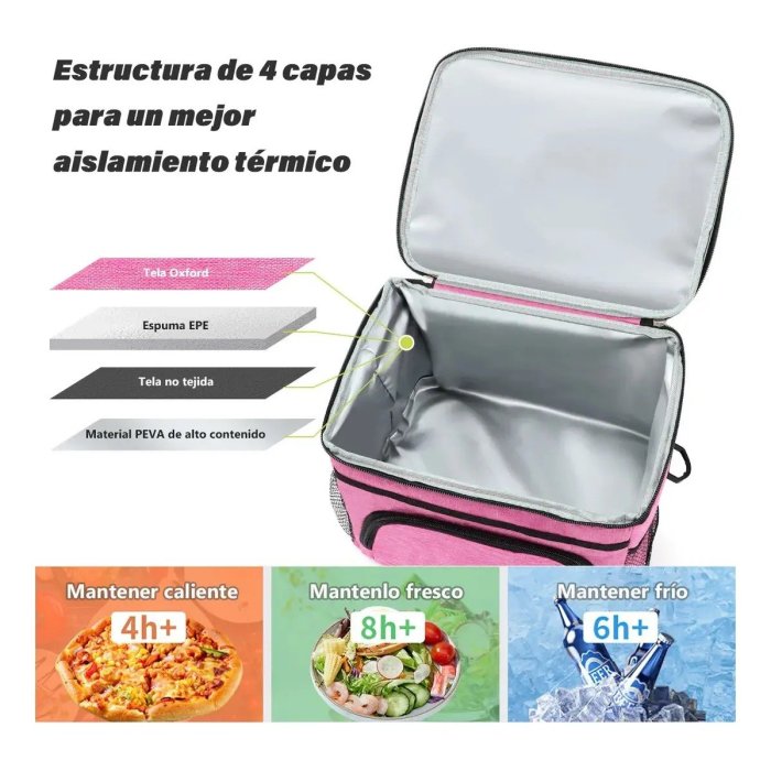 Lonchera Térmica Con Compartimentos Y Correa