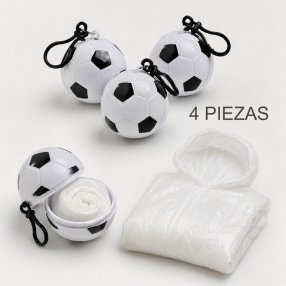 Paquete 4 Impermeables con Estuche Balón de Soccer