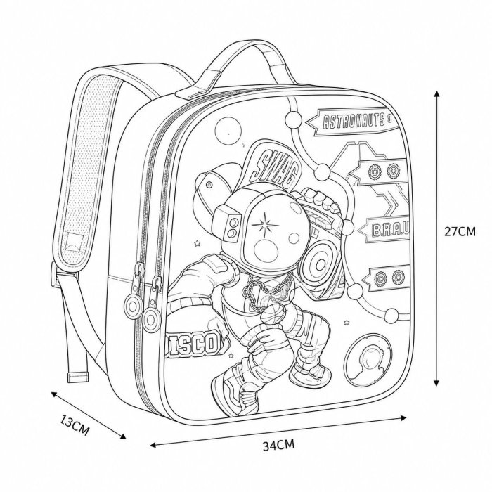 Mochila Infantil 3D con Luces y Doble Cierre para Preescolar