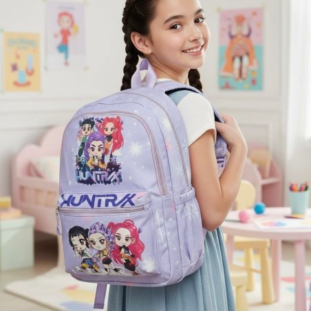 Mochila Escolar Infantil con Compartimentos y Bolsa Frontal