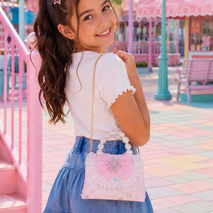 Bolsa Infantil de Moda con Cadena y Asa Decorativa