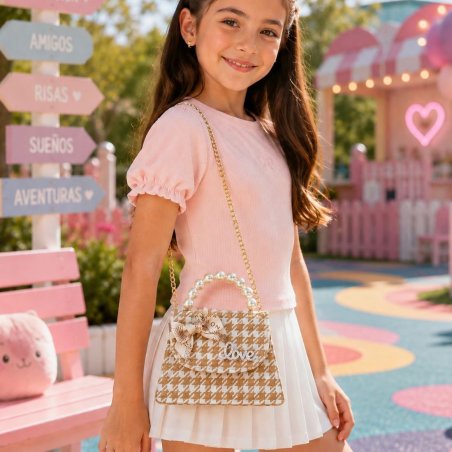 Bolsa Infantil de Moda con Cadena y Asa Decorativa