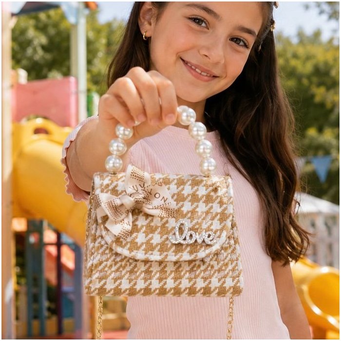 Bolsa Infantil de Moda con Cadena y Asa Decorativa