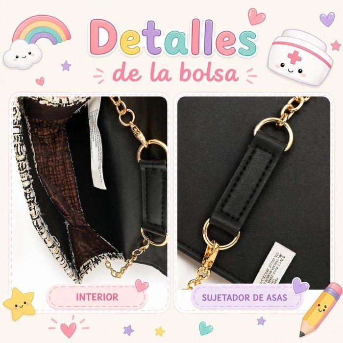 Bolsa Infantil de Moda con Cadena y Asa Decorativa