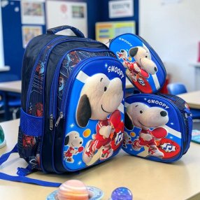 Set Escolar Infantil 3 Piezas Mochila Lonchera y Estuche