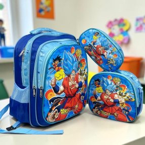 Set Escolar Infantil 3 Piezas Mochila Lonchera y Estuche