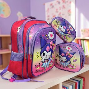 Set Escolar Infantil 3 Piezas Mochila Lonchera y Estuche