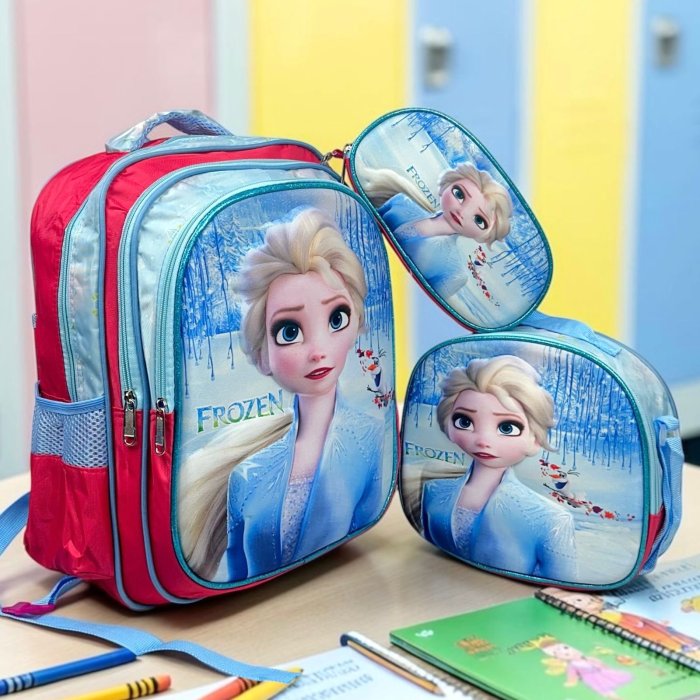 Set Escolar Infantil 3 Piezas Mochila Lonchera y Estuche