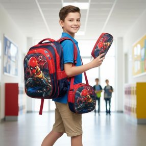 Set Escolar Infantil 3 Piezas Mochila Lonchera y Estuche