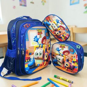 Set Escolar Infantil 3 Piezas Mochila Lonchera y Estuche