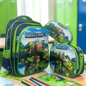 Set Escolar Infantil 3 Piezas Mochila Lonchera y Estuche