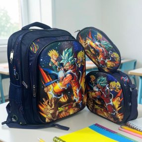 Set Escolar Infantil 3 Piezas Mochila Lonchera y Estuche