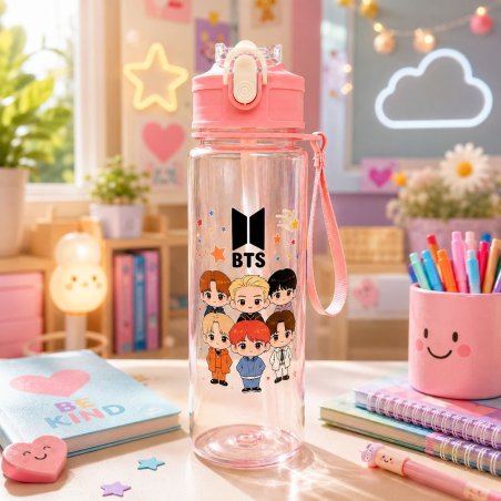 Botella Infantil para Agua con Popote y Asa de Transporte