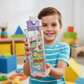 Botella Infantil para Agua con Popote y Asa de Transporte