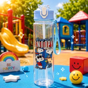 Botella Infantil para Agua con Popote y Asa de Transporte