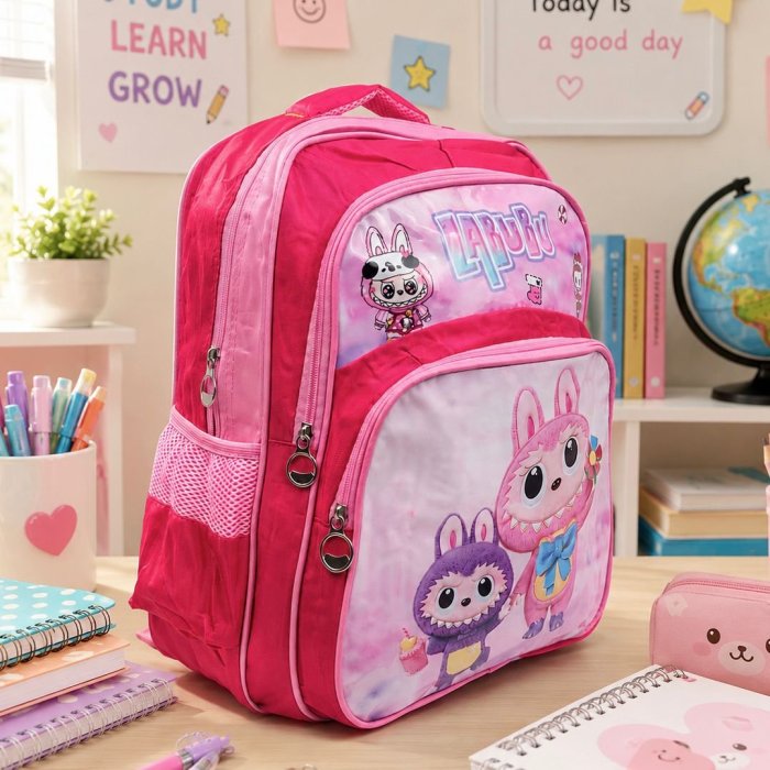 Mochila Escolar Infantil Triple Compartimento con Frente Brilloso