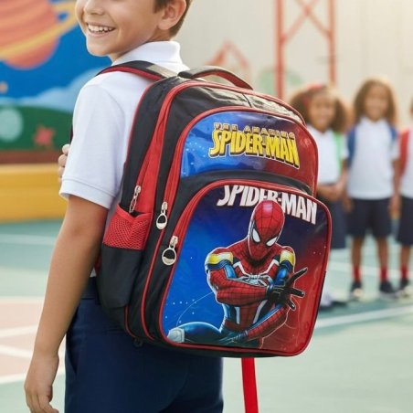 Mochila Escolar Infantil Triple Compartimento con Frente Brilloso