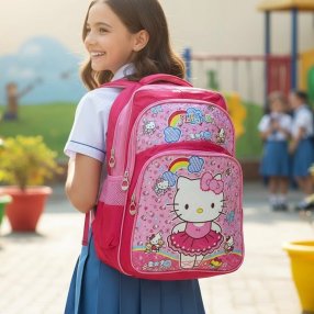 Mochila Escolar Infantil Triple Compartimento con Frente Brilloso