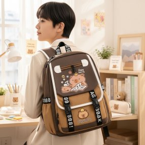 Mochila Escolar Juvenil de Gran Capacidad y Multi Compartimentos