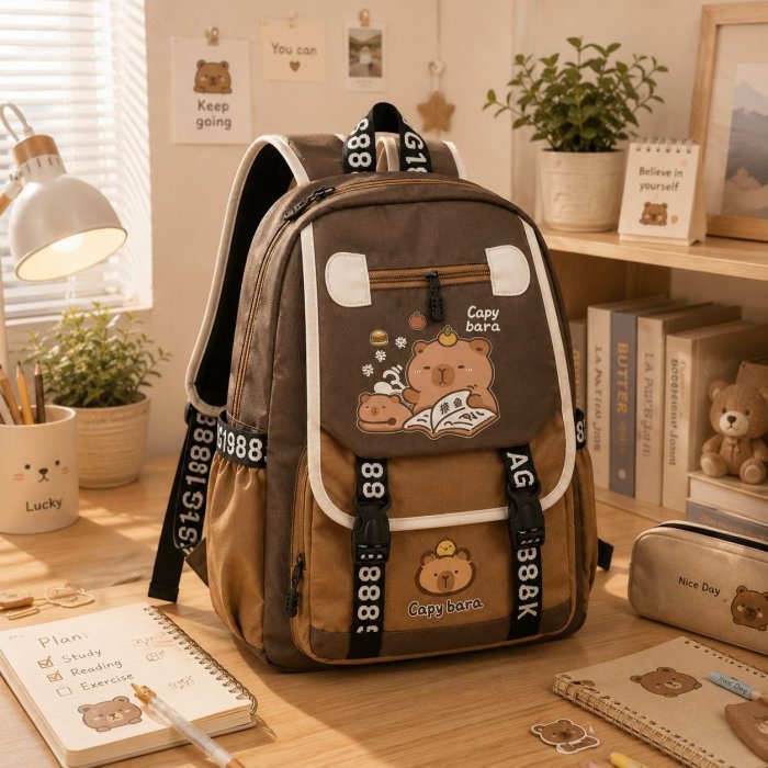 Mochila Escolar Juvenil de Gran Capacidad y Multi Compartimentos