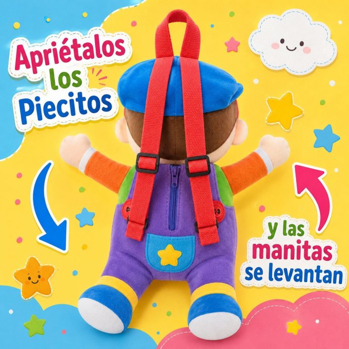 Mochila Infantil de Peluche 3D Interactiva con Movimiento