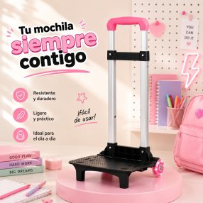 Carrito Porta Mochila Escolar con Ruedas Luminosas