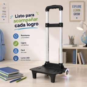 Carrito Porta Mochila Escolar con Ruedas Luminosas