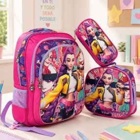Set Escolar 3 Piezas con Diseños en Tendencia para Niños