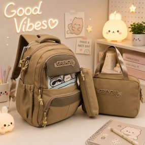 Set Escolar Juvenil 3 Piezas con Mochila Lonchera y Cartuchera